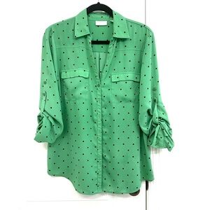 New York Co Polka Dots Blouse. Size L